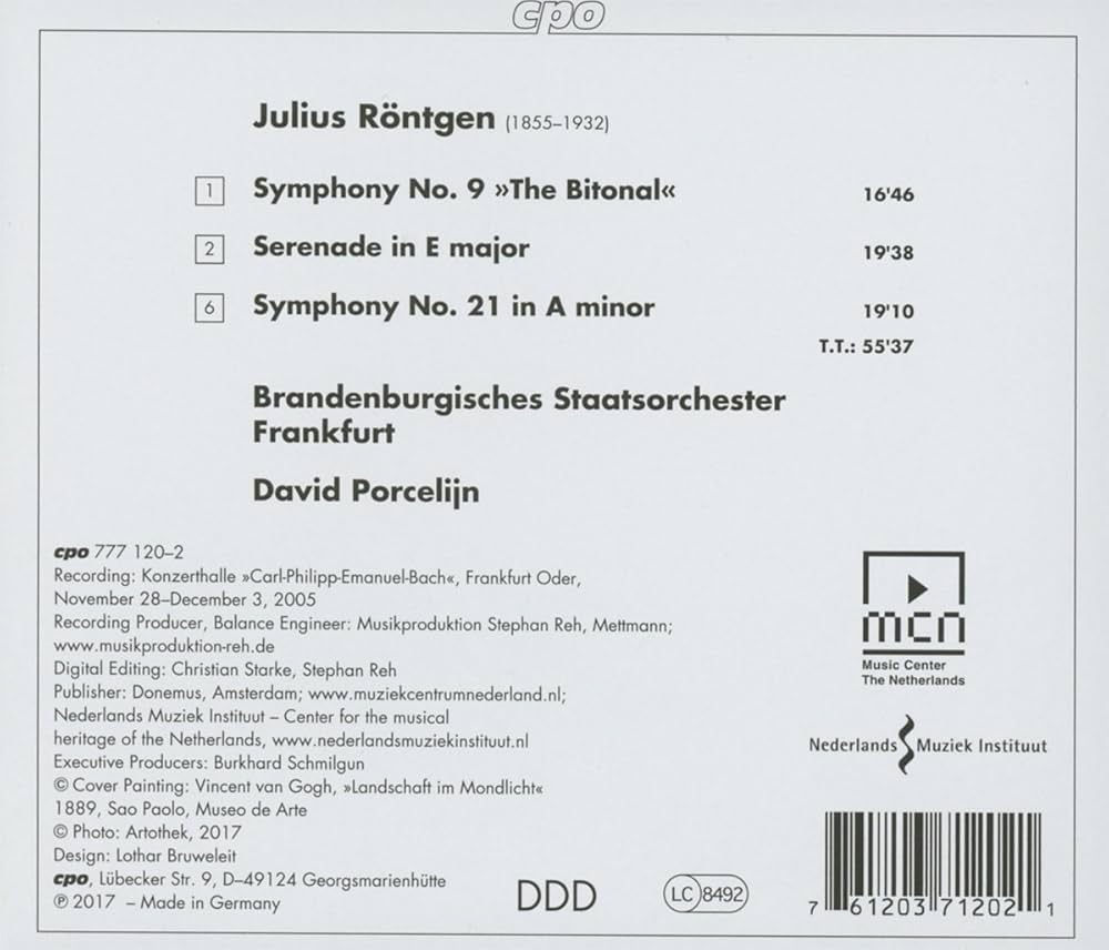 Rontgen / Brandenburgisches Staatsorchester - Julius Rontgen